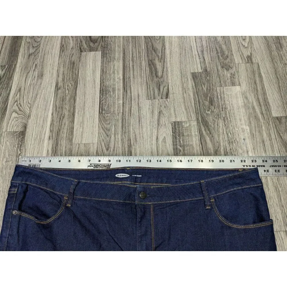 Old‎ Navy Womens Plus Size 24 Short Pockets Super Skinny Denim Blue Jeans